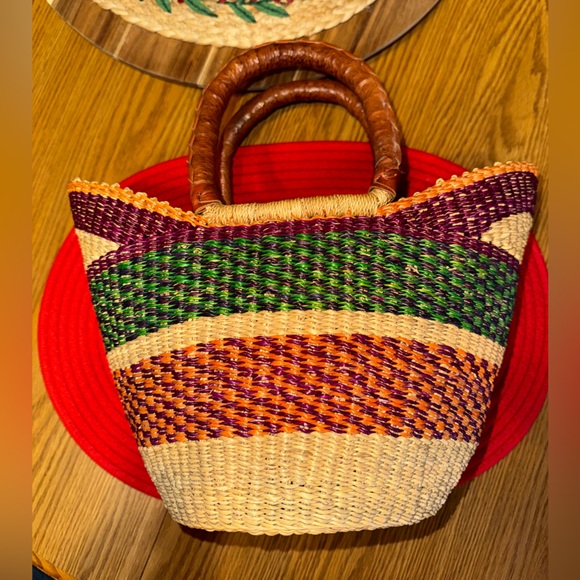 Handmade Handbags - Beautifully hand woven small Bolga bag.